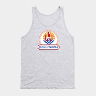 French Polynesia Country Badge - French Polynesia Flag Tank Top